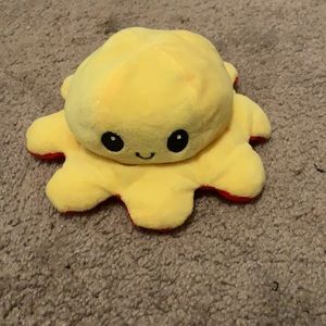reversible octopus happy sad plush